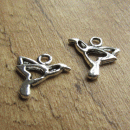 Bedeltje vogeltje zilverkleur