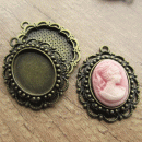 Zetting brons ovaal voor cabochon