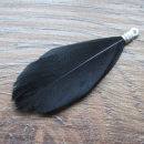 Bedeltje veertje zwart