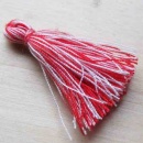 Kwastje rood-wit sieraden maken