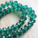 Facet rondellen glaskralen emeraldgroen