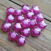 Bead in bead bloemkraal pink