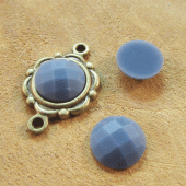 Cabochon rond blauw