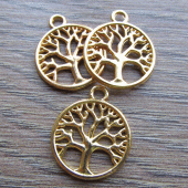 Bedeltje tree of life goud 