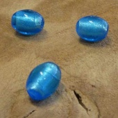 Zilverfolie kraal blauw