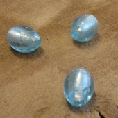 Zilverfolie kraal blauw