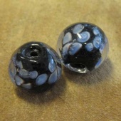 lampwork glaskraal met bloemen