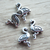 Metalen kraal flamingo