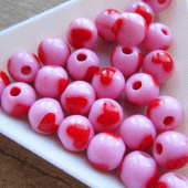 Hartjeskraal acryl roze