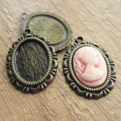 Zetting ovaal brons voor camee