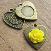 Zetting brons hartvormig voor plaksteen