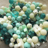 Kralenmix kinderen groen ecru