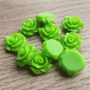 Cabochon plaksteen groen roosje