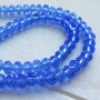 Streng facet rondellen transparant blauw